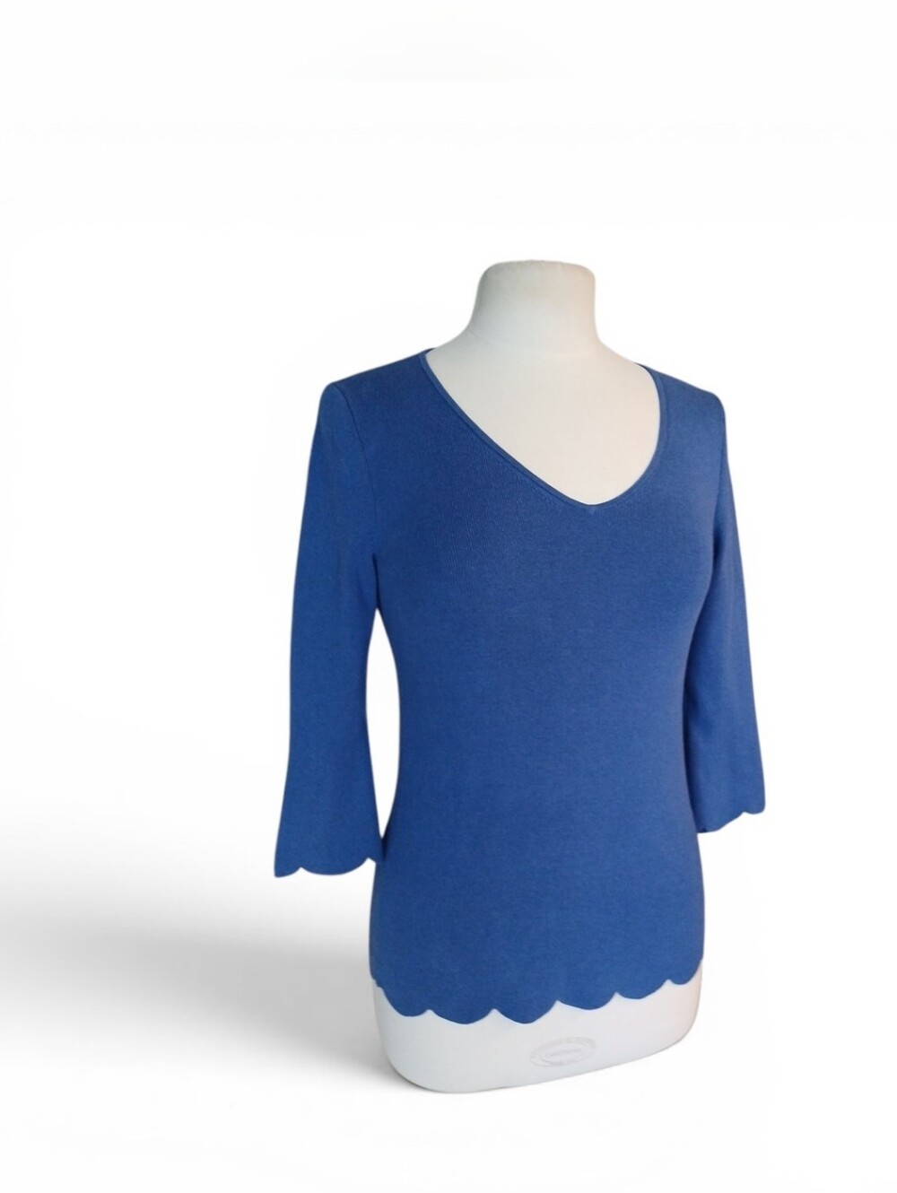 Talbots | Scaloped Stretch 3/4 Sleeve Shirt